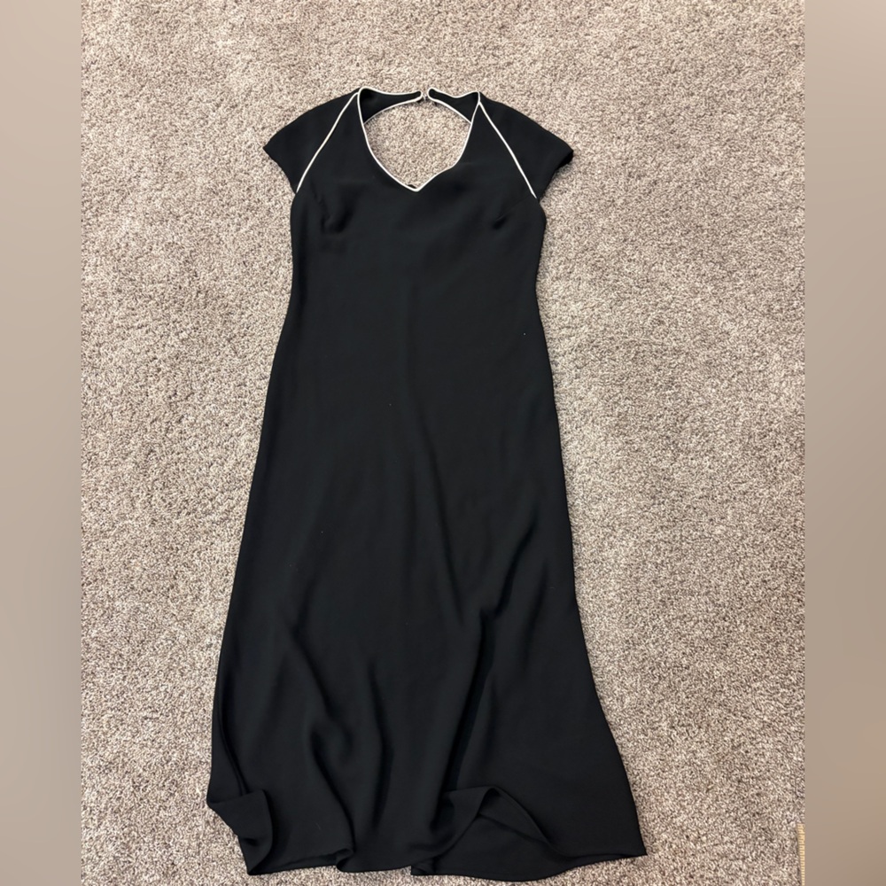 S.L. Fashions Black  Dress with white trim